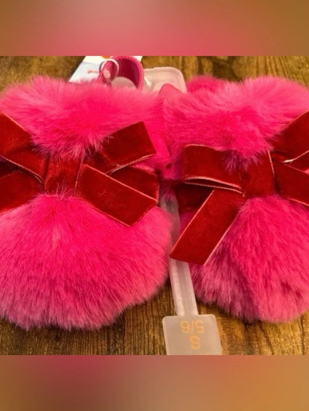 Toddler Adler Plush Scuff Slippers - Cat & Jack™ Pink Toddler Size 5T-6T New